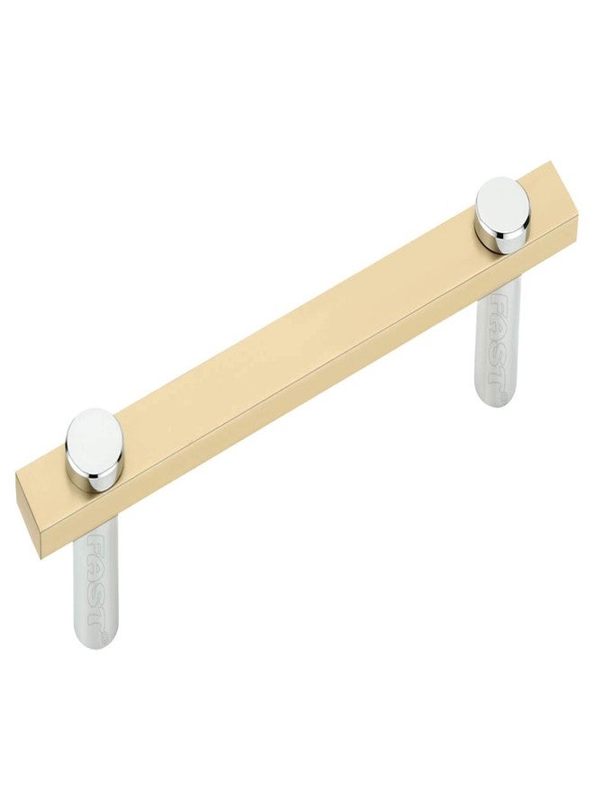 FAST CPA02 Guaranteed Chrome Plated & Hard Gold Anodize Cabinet Pull Handle for All Type Door and Drawer 2pcs (128MM Hole to Hole) - Image 3